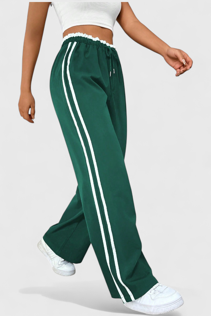 Ariana Pantalón Deportivo Pierna Ancha Franjas Laterales