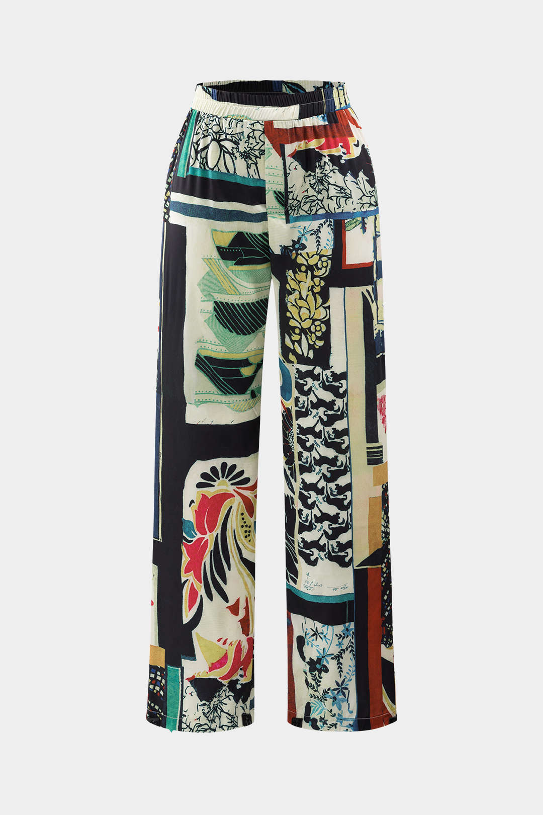 Arce Pantalón Recto Cintura Alta Floral Diseñado Por Clara