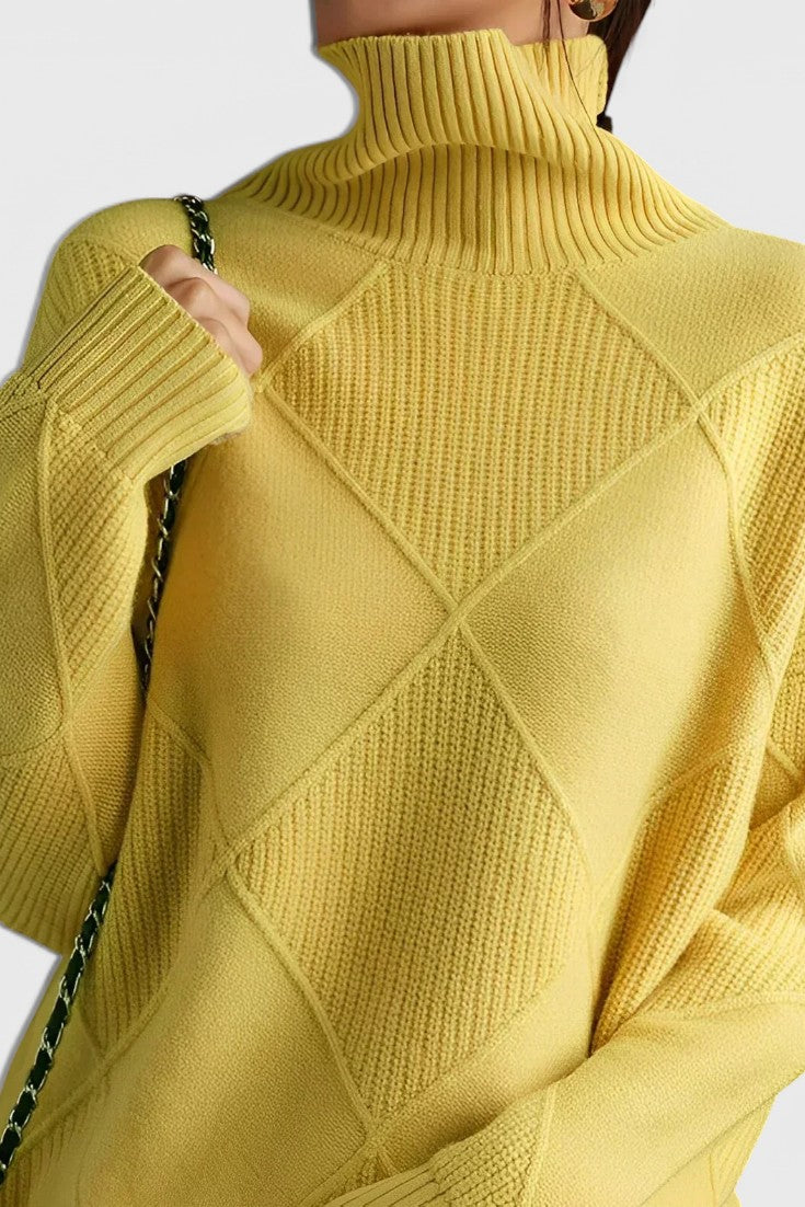Azucena Jersey De Cuello Alto punto suave Para Mujer Clásico