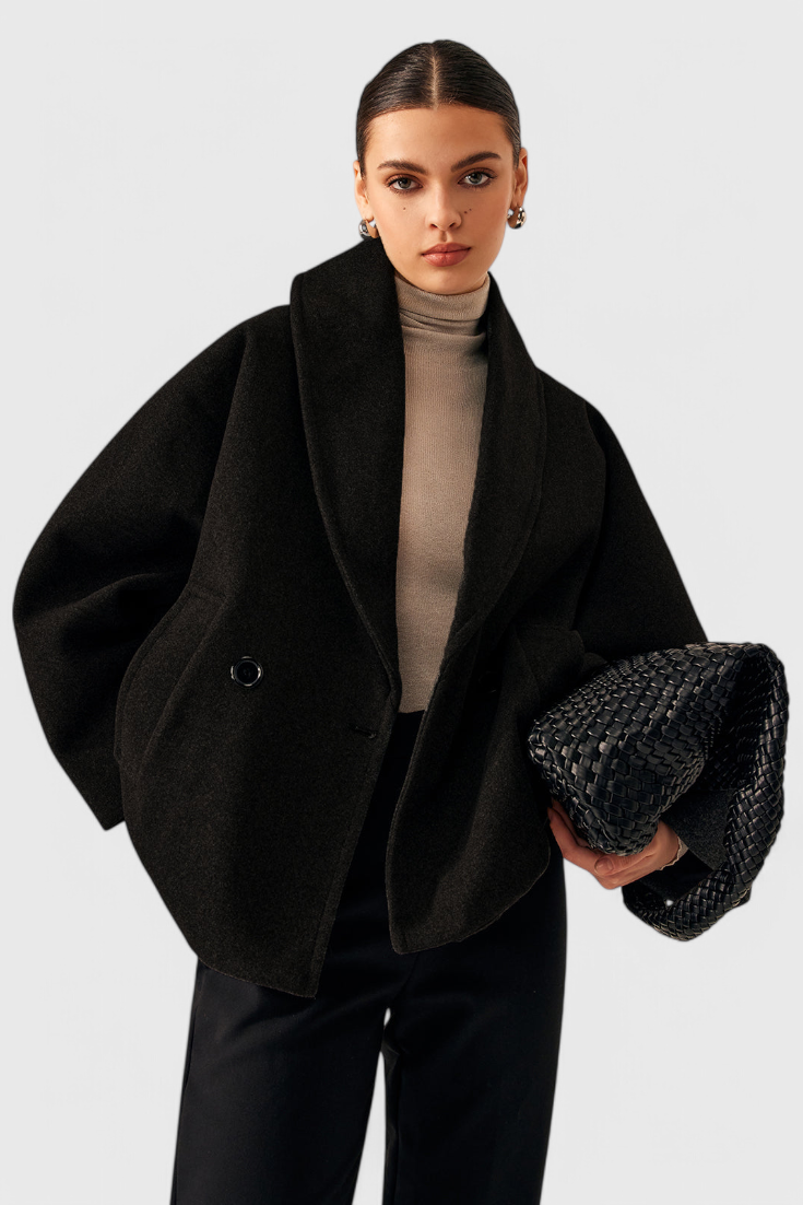 Joey Select Abrigo Tweed Oversized Algodón Poliéster Gris