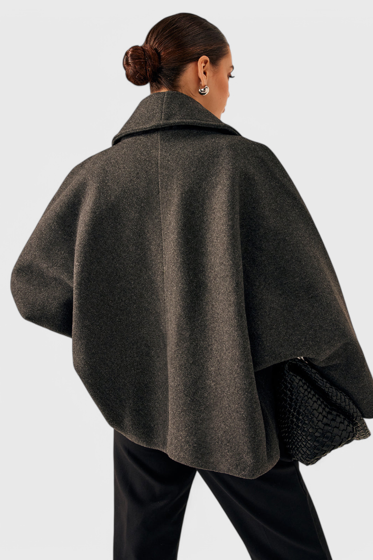 Joey Select Abrigo Tweed Oversized Algodón Poliéster Gris