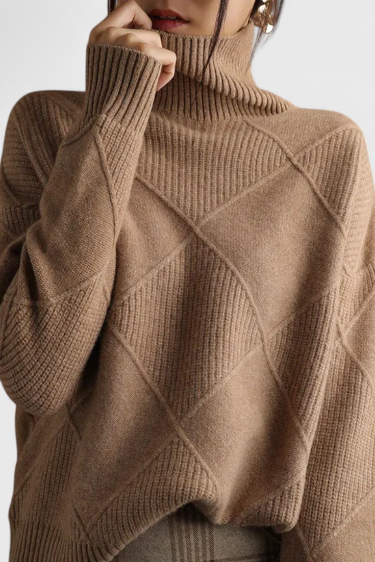 Azucena Jersey De Cuello Alto punto suave Para Mujer Clásico