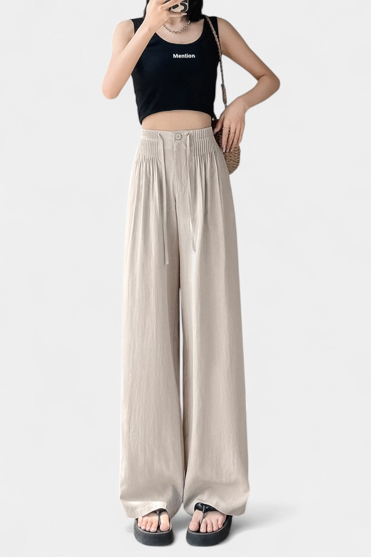 Aurelia Pantalón Cintura Alta Pierna Ancha Elegante