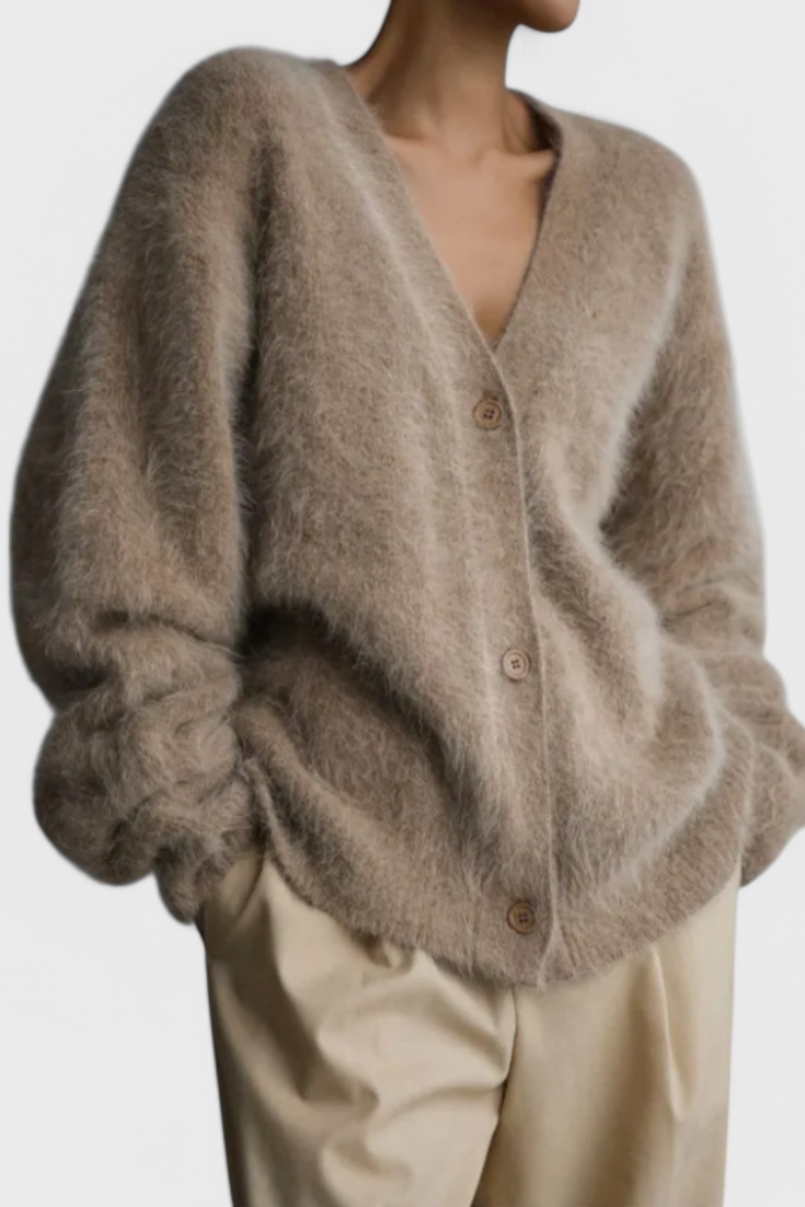 Luzia Cardigan Mezcla punto suave Y Lana Cordero Suave