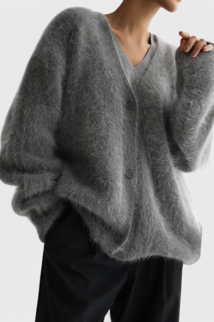 Luzia Cardigan Mezcla punto suave Y Lana Cordero Suave