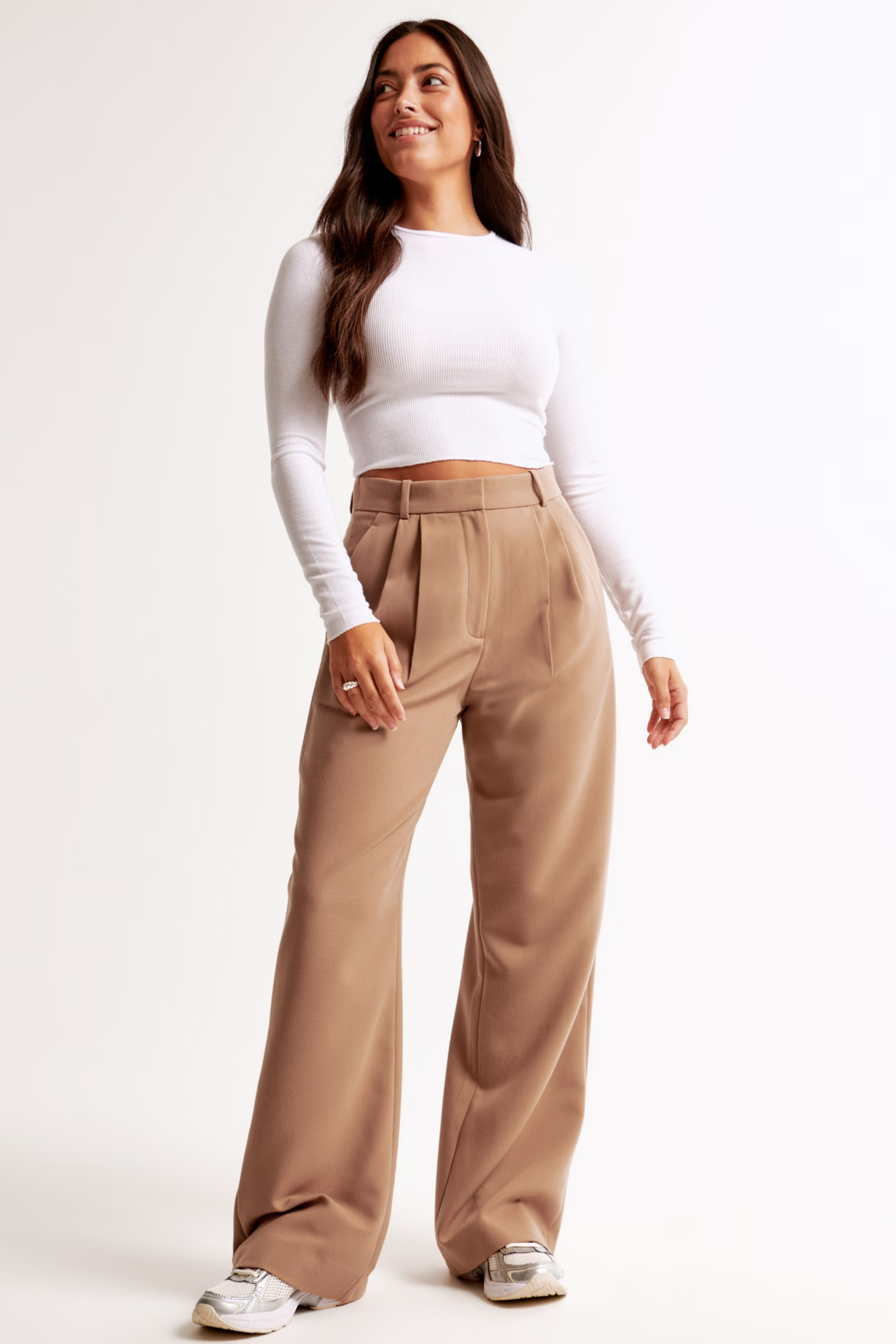 Tinabella Pantalón Tailored Pierna Ancha Cintura Alta