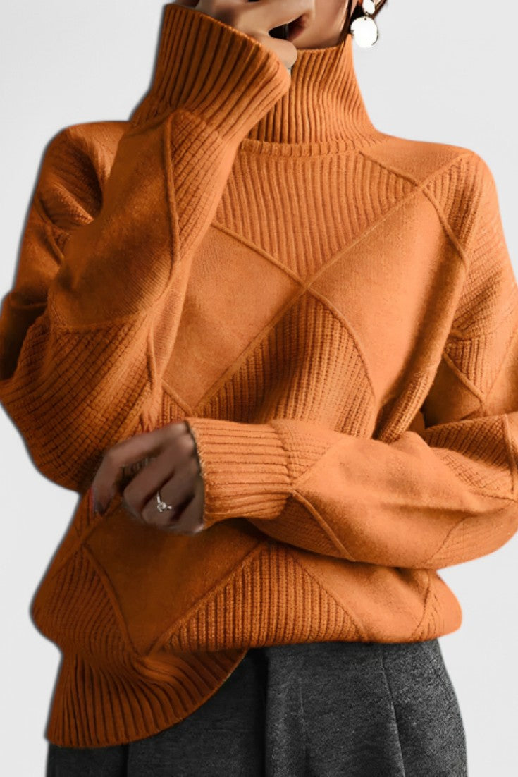 Azucena Jersey De Cuello Alto punto suave Para Mujer Clásico