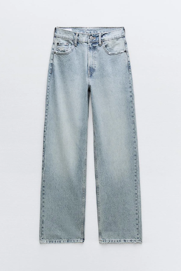 Roxie Jeans Cintura Alta Patchwork Trasero Desgastado