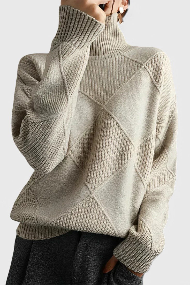 Azucena Jersey De Cuello Alto punto suave Para Mujer Clásico