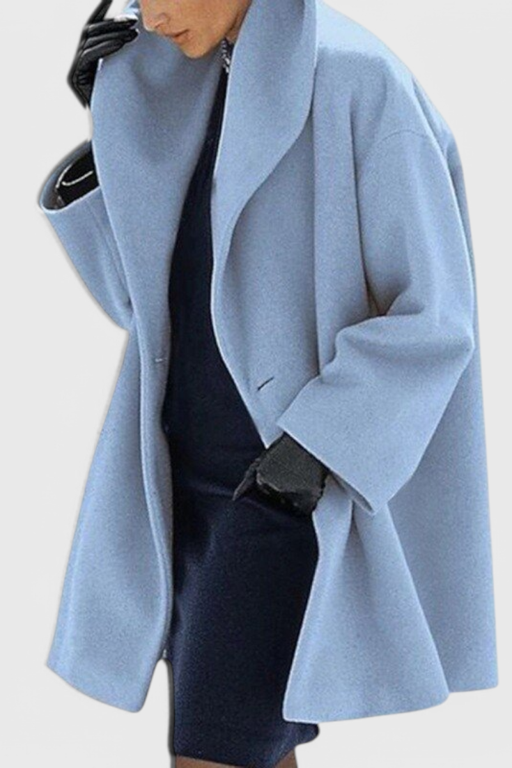 Abrigo Oversized Mezcla De Lana Con Solapa Ancha