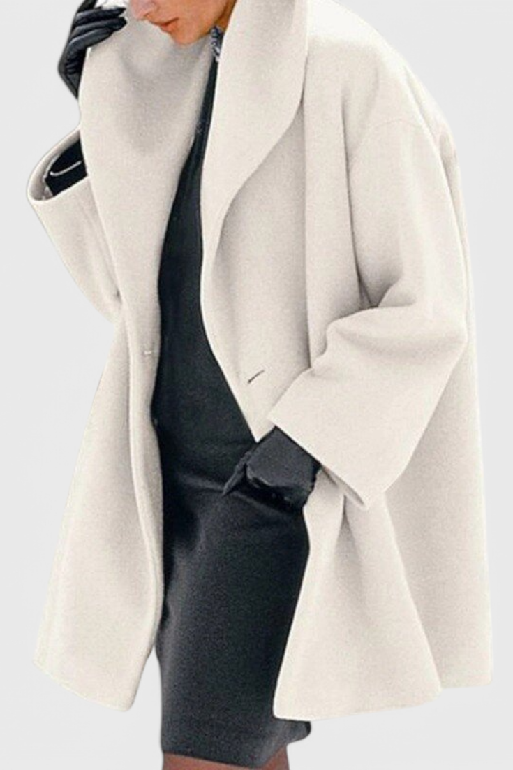 Abrigo Oversized Mezcla De Lana Con Solapa Ancha