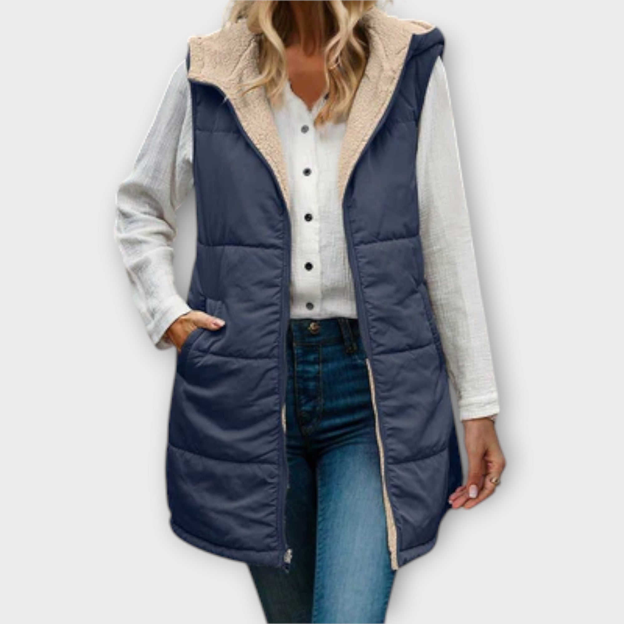 Elina Gilet Acolchado Reversible Liviano Y Cálido Plus