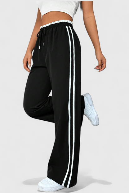 Ariana Pantalón Deportivo Pierna Ancha Franjas Laterales
