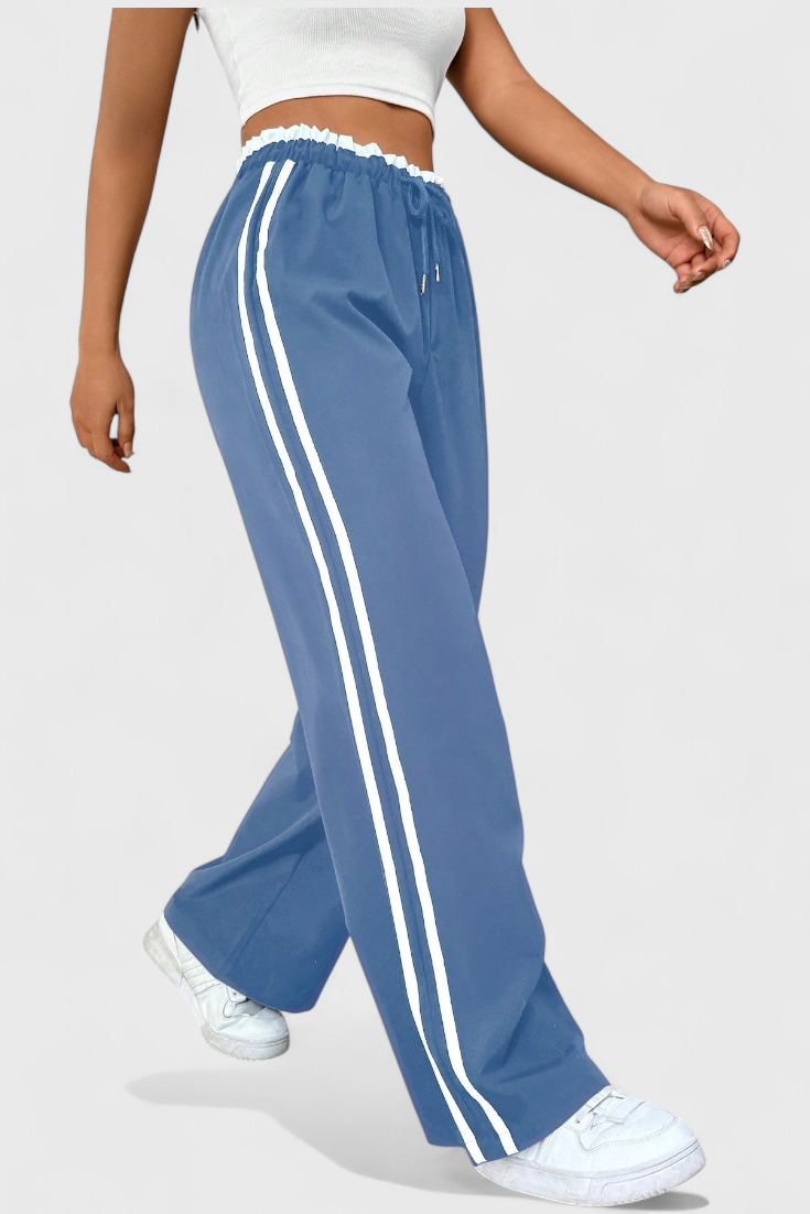 Ariana Pantalón Deportivo Pierna Ancha Franjas Laterales