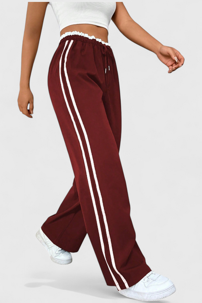Ariana Pantalón Deportivo Pierna Ancha Franjas Laterales