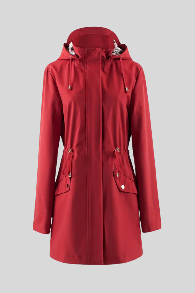 Doemi Abrigo Impermeable Manga Larga Corte Ajustado Dama