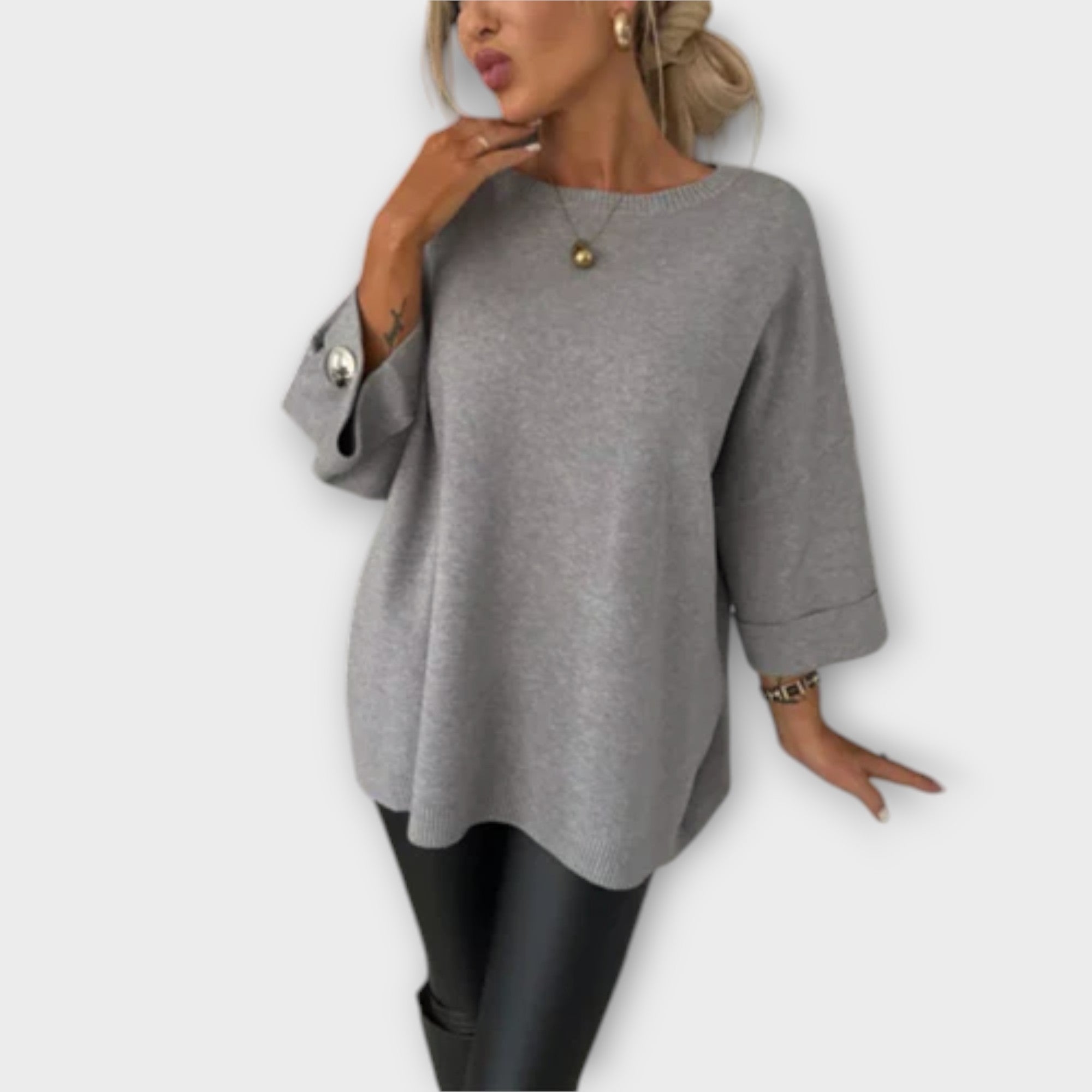 Marina Blusa De Punto Elegante Versátil Para Oficina