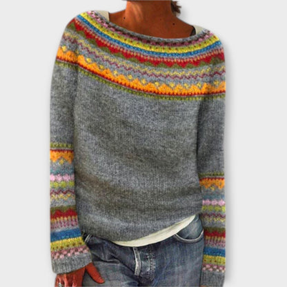 Eline Suéter Vintage Para Dama Confortable Otoño Agradable