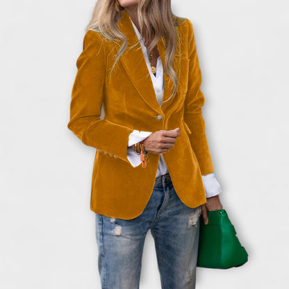 Ariadna Blazer Terciopelo Esmeralda Con Botones Dorados