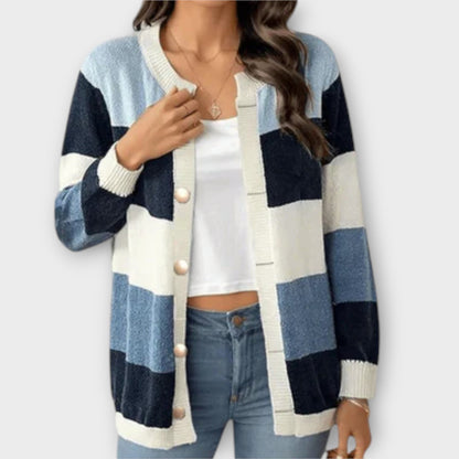 Elena Cardigan Para Mujer Rayado Suave Y Versátil Diario