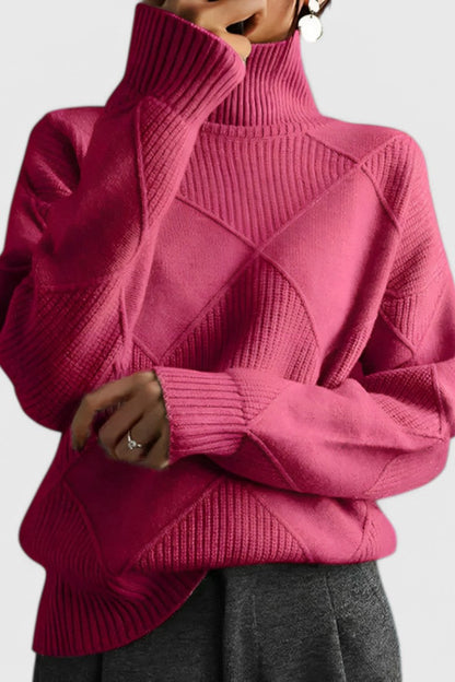 Azucena Jersey De Cuello Alto punto suave Para Mujer Clásico