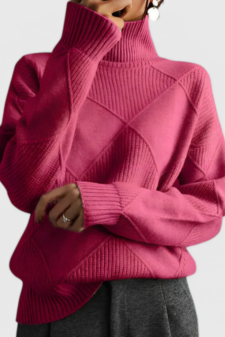 Azucena Jersey De Cuello Alto punto suave Para Mujer Clásico