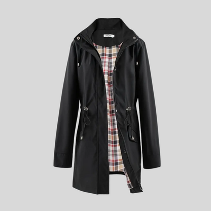 Doemi Abrigo Impermeable Manga Larga Corte Ajustado Dama