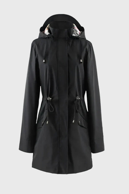 Doemi Abrigo Impermeable Manga Larga Corte Ajustado Dama