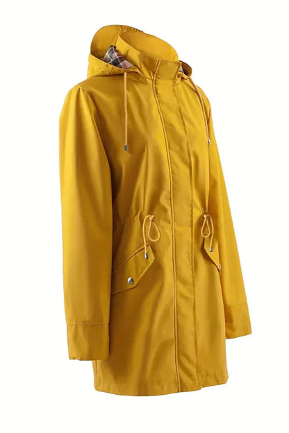 Doemi Abrigo Impermeable Manga Larga Corte Ajustado Dama