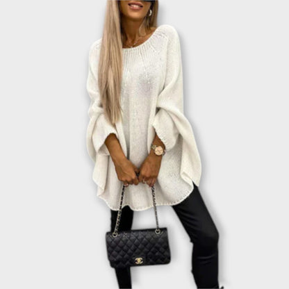 Elena Suéter Punto Trenzado Cuello Redondo Para Mujer
