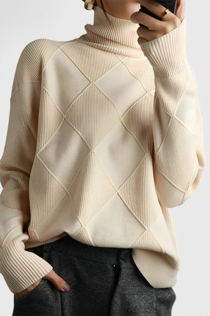 Azucena Jersey De Cuello Alto punto suave Para Mujer Clásico