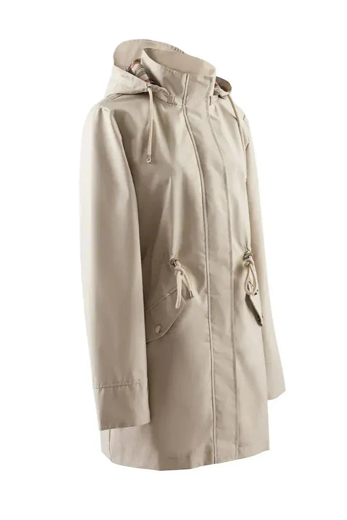 Doemi Abrigo Impermeable Manga Larga Corte Ajustado Dama