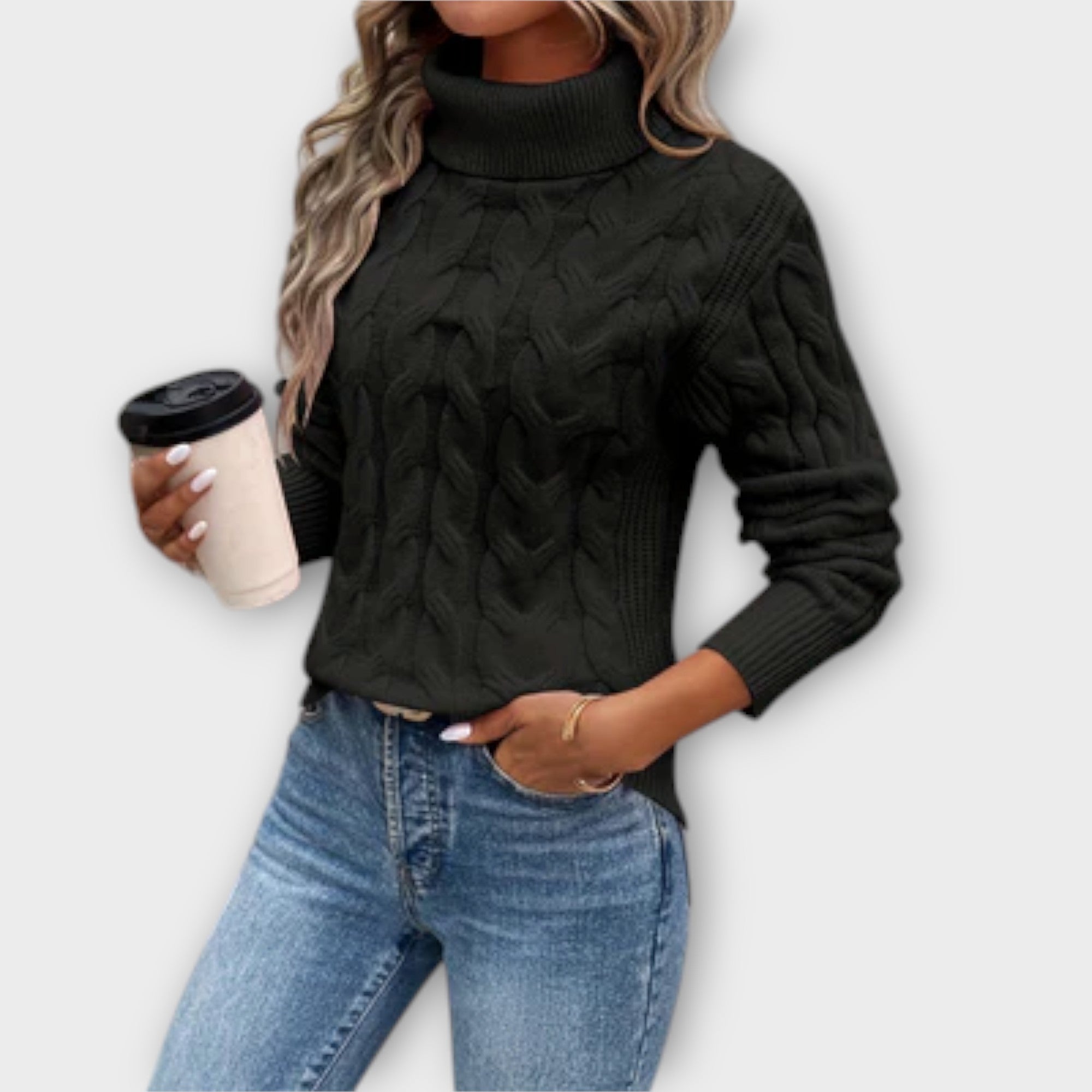 Marina Suéter Cuello Alto Tejido Premium Confort Cálido