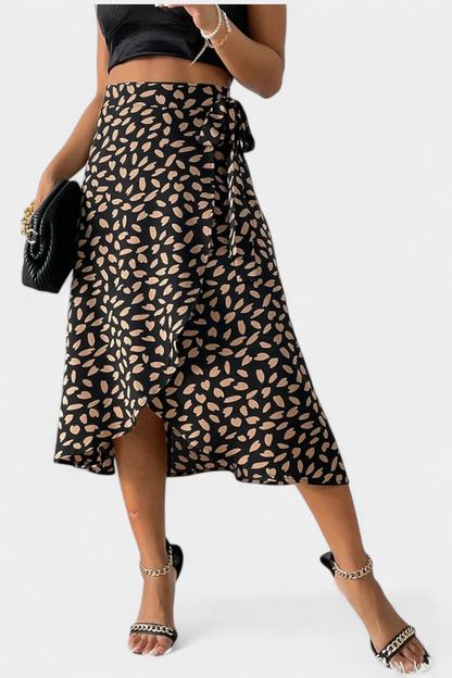 Isabela Falda Envolvente Boho Asimétrica Con Estampado