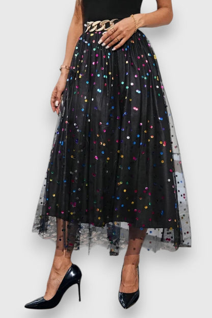 Claudia Hosencollection Falda Plisada Con Lunares Coloridos