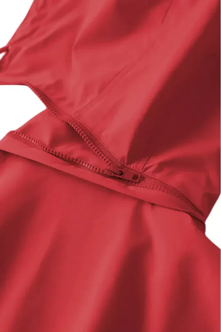 Doemi Abrigo Impermeable Manga Larga Corte Ajustado Dama