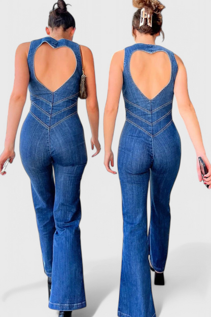 Isabel Mono Denim Espalda Corazón Con Cintura Ajustada