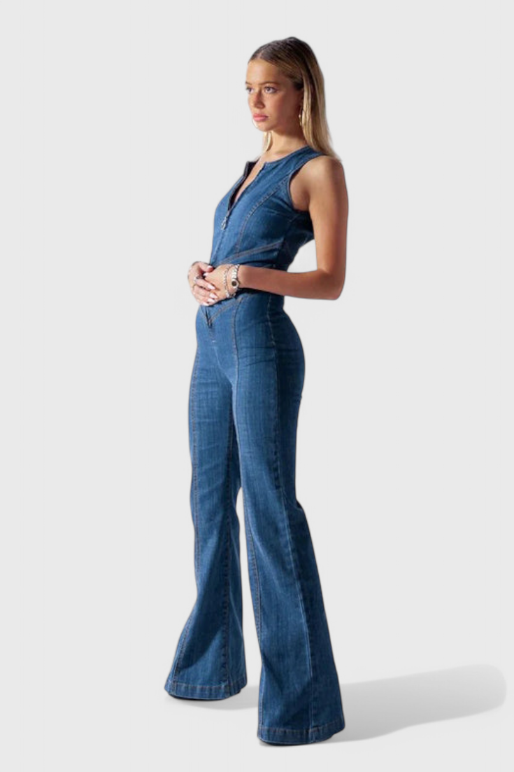Isabel Mono Denim Espalda Corazón Con Cintura Ajustada