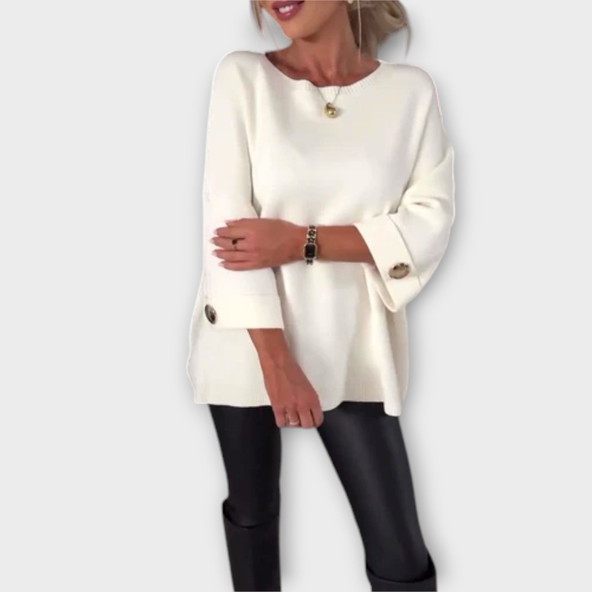 Marina Blusa De Punto Elegante Versátil Para Oficina
