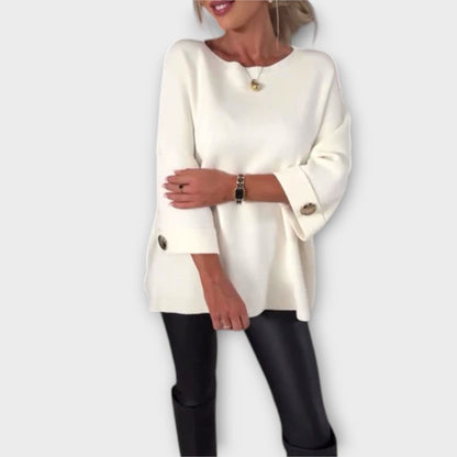 Marina Blusa De Punto Elegante Versátil Para Oficina