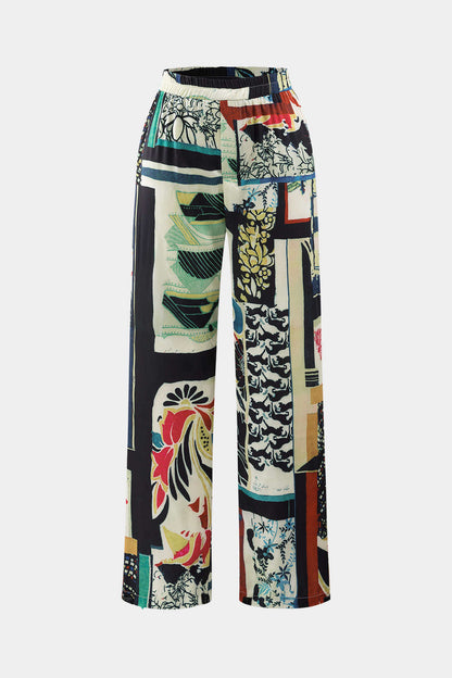 Arce Pantalón Recto Cintura Alta Floral Diseñado Por Clara