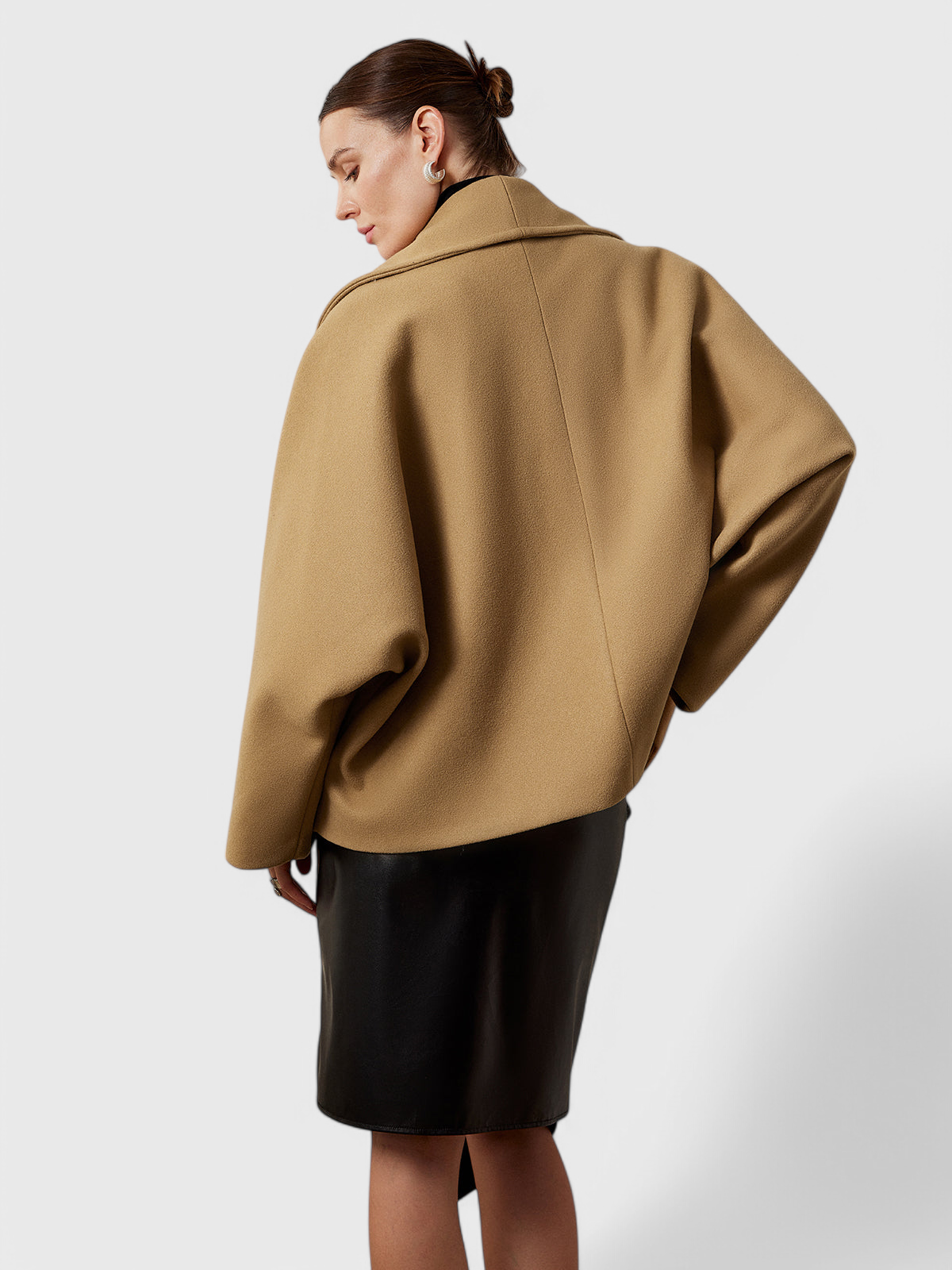 Joey Select Abrigo Tweed Oversized Algodón Poliéster Gris