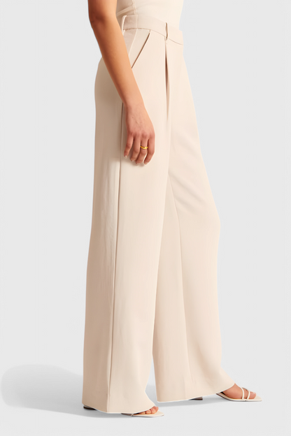 Tinabella Pantalón Tailored Pierna Ancha Cintura Alta
