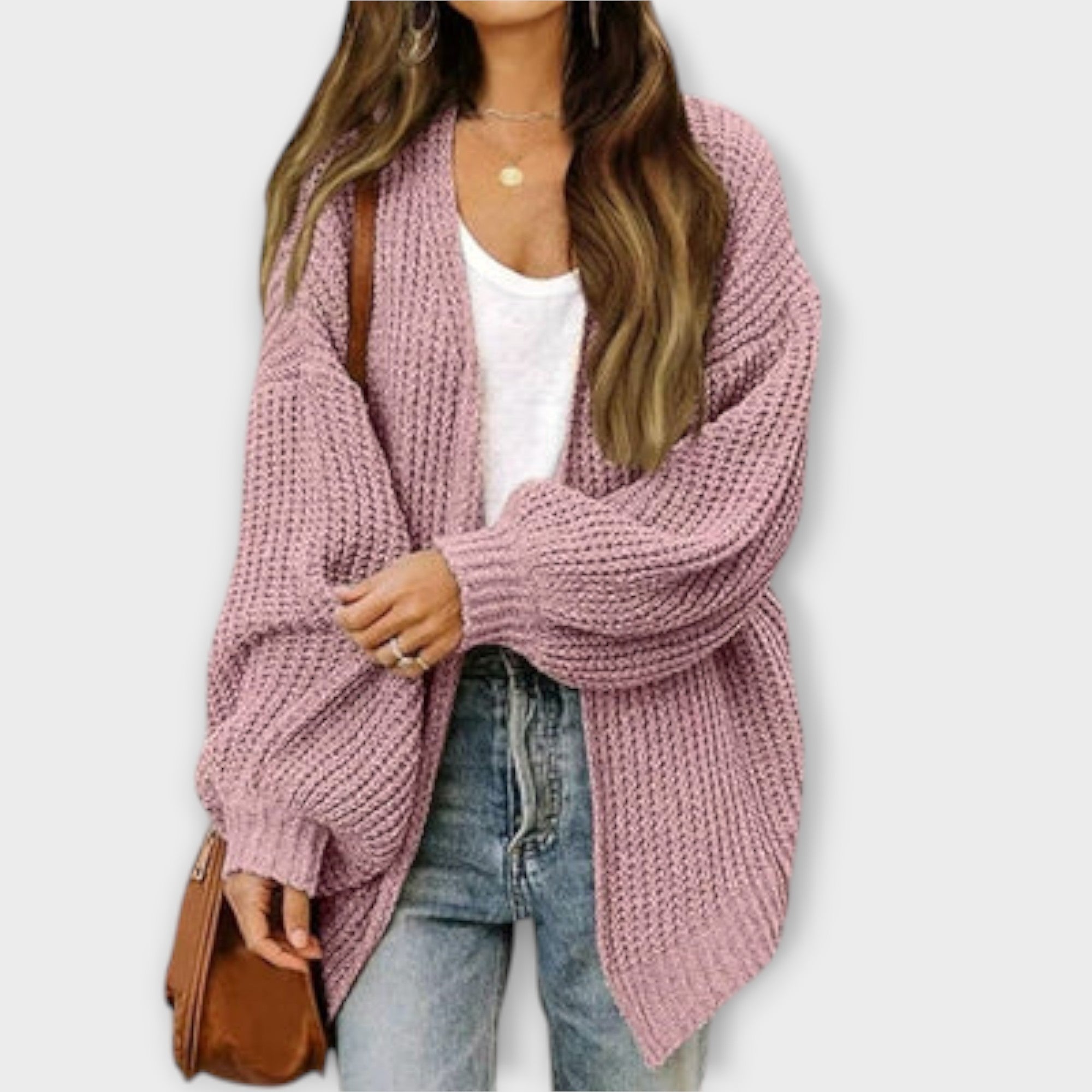 Elina Cardigan Punto Casual Manga Larga Para Primavera