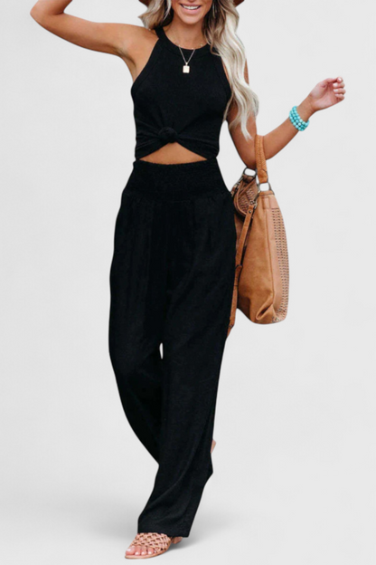 Livia Pantalón Fluido Algodón Lino Natural Elegancia