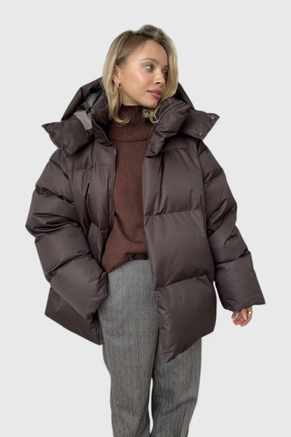Marina Chaqueta Puffer Acolchada Invierno Elegante Negra