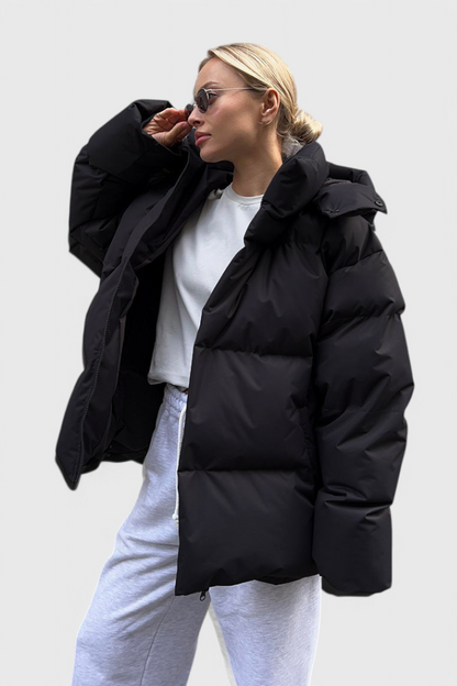 Marina Chaqueta Puffer Acolchada Invierno Elegante Negra
