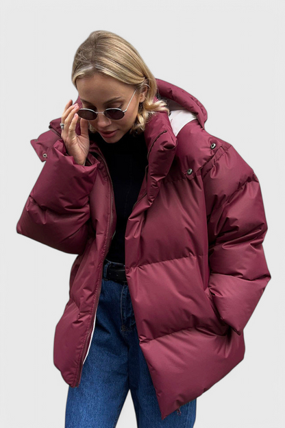 Marina Chaqueta Puffer Acolchada Invierno Elegante Negra