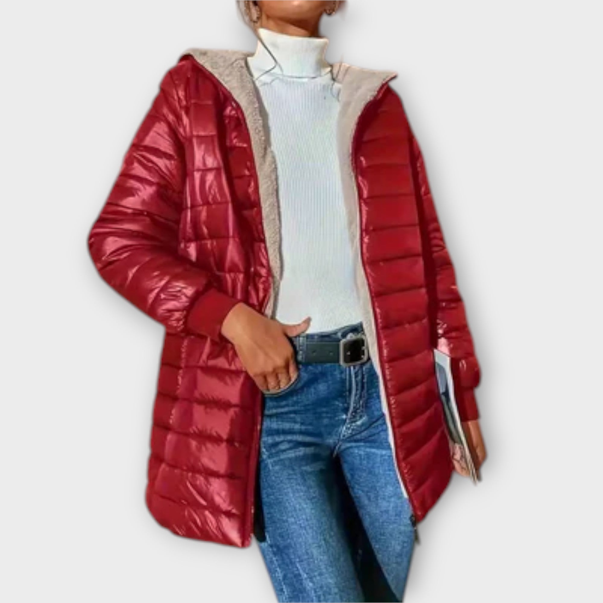 Aria Chaqueta Invierno De Dama Corte Relajado Manga Larga