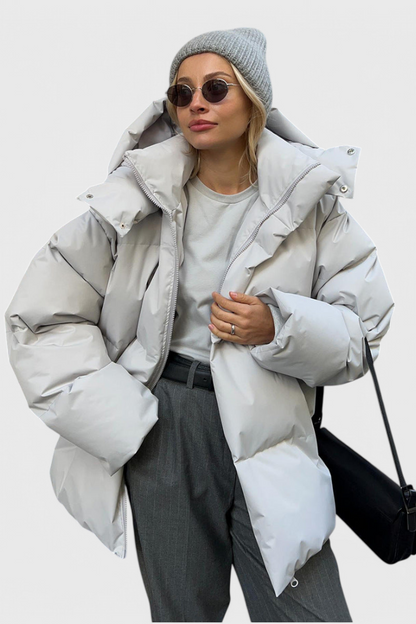 Marina Chaqueta Puffer Acolchada Invierno Elegante Negra